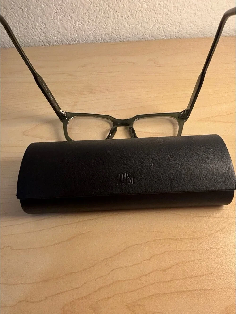 MUSE eyeglass frames handmade Transparent green